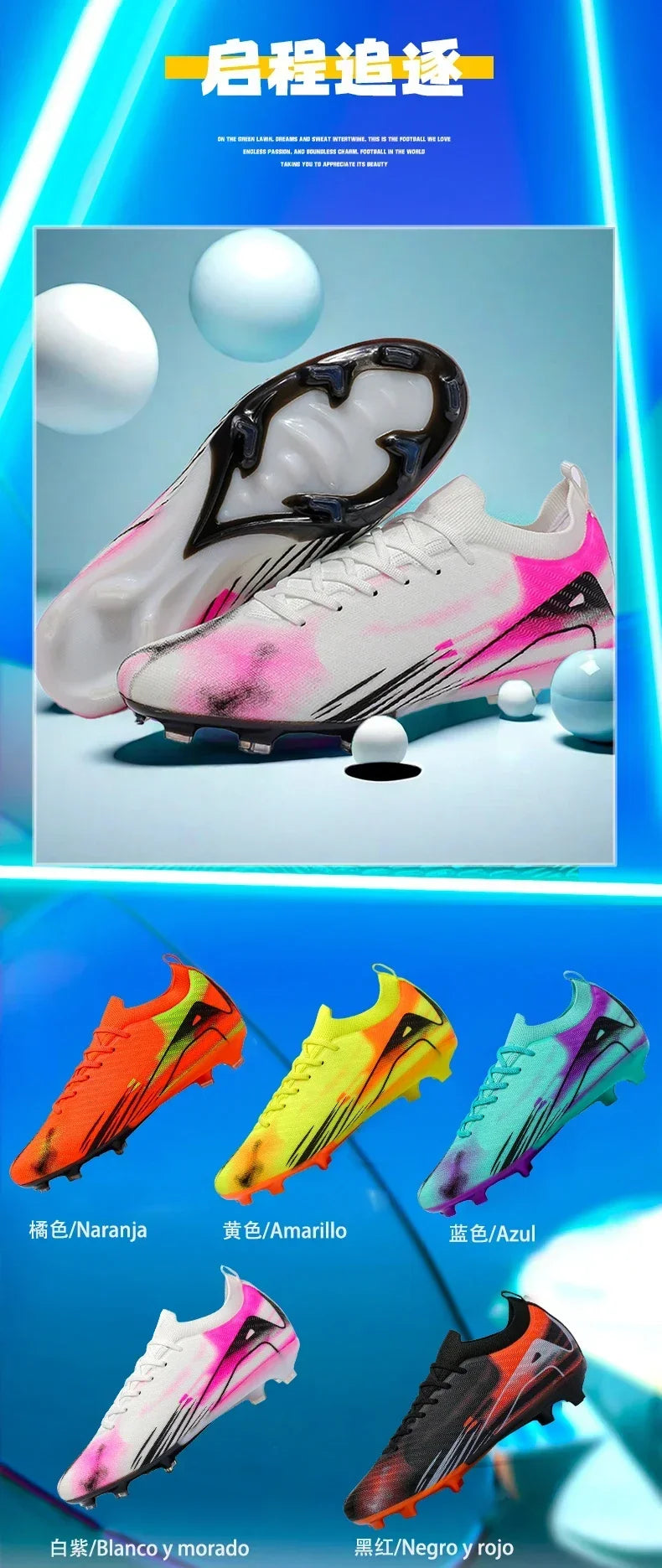 New Men Football Boots Match Soccer Shoes FG Ultralight Drop Shipping Training Shoes Cleats Outdoor Soccer Non-Slip Long Spikes