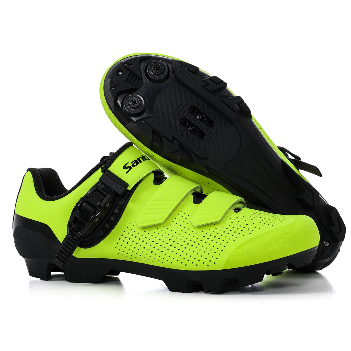 Santic Mountain Bike Lock Shoes for Men SPD Locking Shoes MTB Bike Accessories Breathable Self-Locking Unisex Cycling Sneakers