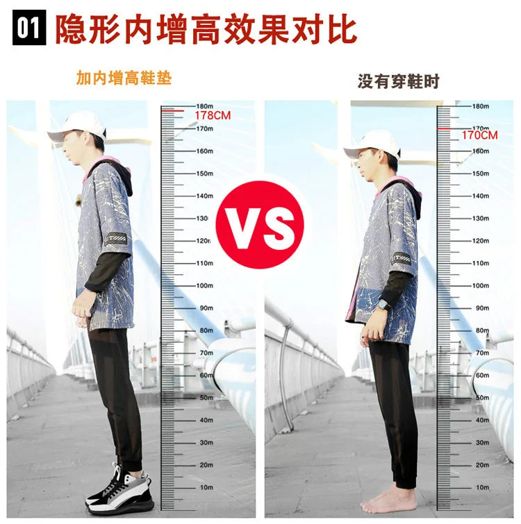 High-top Heightening Shoes Elevator Shoe Height Increase Footwear Men Height Increase Insole 6CM 8CM 10CM Sneakers Shoes