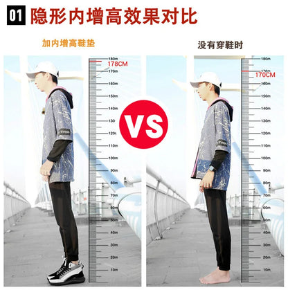 High-top Heightening Shoes Elevator Shoe Height Increase Footwear Men Height Increase Insole 6CM 8CM 10CM Sneakers Shoes