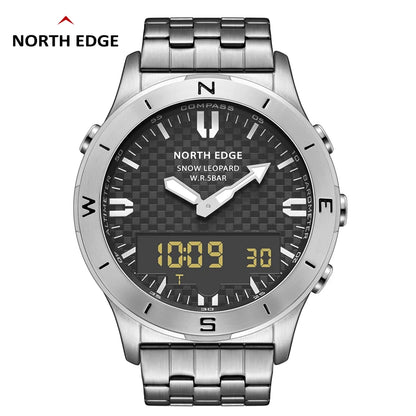 Relógio digital desportivo NORTH EDGE para homem, relógio de luxo empresarial para homem, impermeável 50M, altímetro, barómetro, bússola e mostrador luminoso