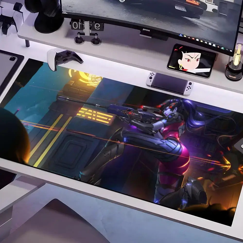 Overwatch pelės kilimėlis, kelių dydžių, didelis kvadratinis kompiuterio, biuro ir žaidimų stalo kilimėlis, guminis neslystantis pelės kilimėlis
