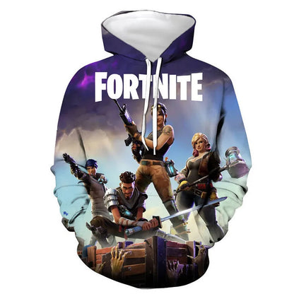 Children's Fortnite 2024 Sweatshirt 3D Digital Printed Hoodie Men's and Women's Pullover Jacket Long Sleeve Children's Gift