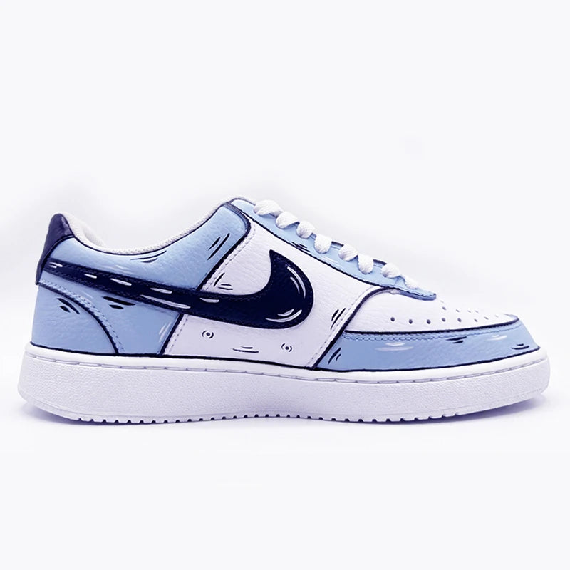 Custom Sneakers Custom Sneakers NIKE COURT VISION  Messy Line Design Couple Matching Shoes Unisex Low-Top Skate  retro shoes