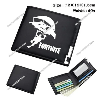 Fortnite Shooting Game Peripheral PU Snap Button Wallet Anime Coin Purse Folding Leather Wallet Card Holder Student Gifts