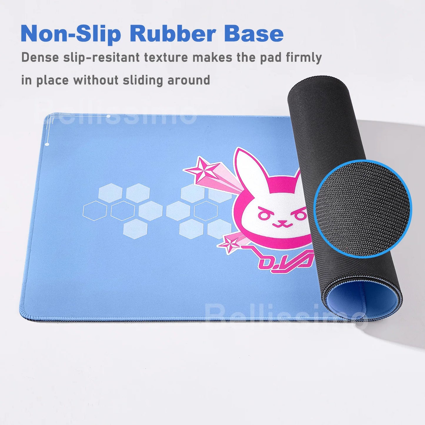 Acessórios Gaming O-Overwatch D-D.va Tapete de Rato Grande para Teclado e Rato, Deskmat XXL Estendido para PC, Tapete Gamer