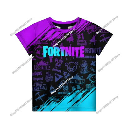 T-shirt Fortnite 2026 para rapaz, verão, anime, gaming, T-shirt para todos, camisola gira, T-shirt básica Battle Gamer, manga curta para homem