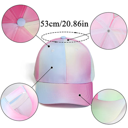 Hot High Ponytail Kids Hat Baseball Cap For Girls Boys Travel Sun Hat Adjustable Children Peaked Caps Hollow Back Ponytail Caps