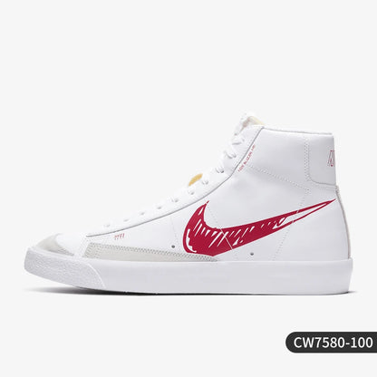 Nike autênticos BLAZER MID VNTG 77 SL Trail Blazer manuscript ténis de skate para homem CW7580-100
