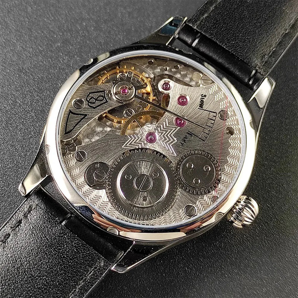 Men's Manual Mechanical Watch Roasted Blue Pin Seagull ST3621 Vintage Business Men's Waterproof Genuine Leather Watch
