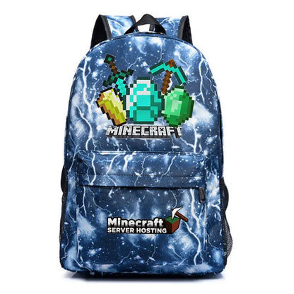 In Stock Minecraft Enderman Creeper Graphic Printed Backpack Large Capacity Lightweight Fashion Casual For Daily Travel Outdoor