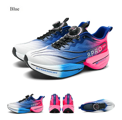 Marathon Carbon Plate Sports Running Shoes Men New Breathable Lightweight Mesh Sport Shoes Women Comfortable Nonskid Sneakers