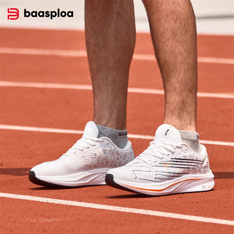 Zapatillas profesionales de running Baasploa para hombre, ligeras y transpirables, zapatillas deportivas de jogging para mujer con placa de carbono y suela antideslizante