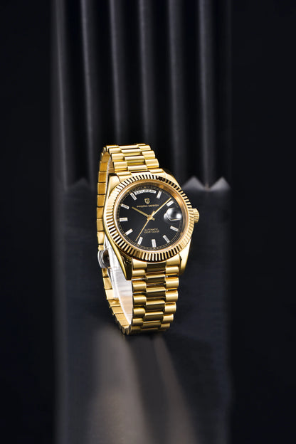 PAGANI DESIGN 2026 New Gold Green 40MM Date Week Men's Watches Automatic Watch Men AR Sapphire Glass NH36A Mechanical Wristwatch
