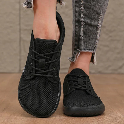 Summer Breathable Women's Flat Shoes Lightweight Mesh Comfortable Walking Shoes Men's Wide Foot Soft Sole Casual Wear Bare Foot