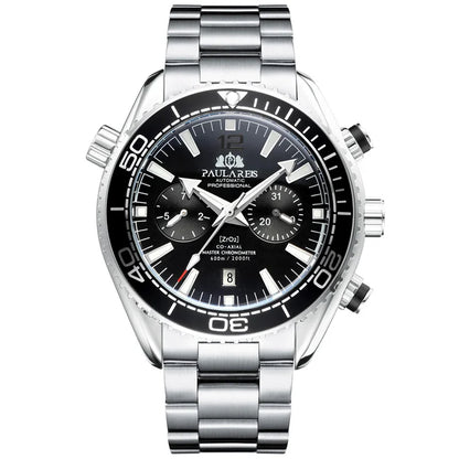 PAULAREIS P Brand Luxury Automatic Watch Men Fashion Calendar Waterproof Luminous Watch Stainless Steel Mechanical Watches Mens