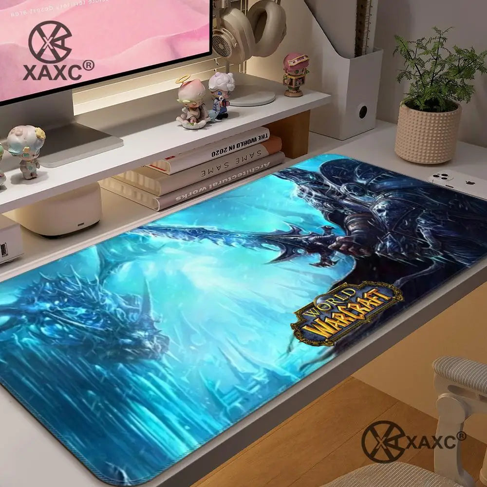 Lich King World Of Warcraft XAXC podloga za miša, velika podloga za tipkovnicu i miš za radni stol, neklizajuća gumena gaming podloga za miša, podloga za miš za prijenosno računalo