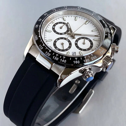 Relógio de Luxo para Homem VK63 com Movimento de Quartzo, Cronógrafo Business, 39mm, Aço/Ouro Rosa, Data, Mostrador Luminescente, Cronógrafo Completo