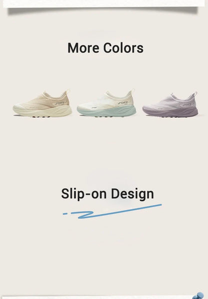 Li-Ning Women's SOFT GO 2 Slip-on Casual Walking Shoes COMFOAM Breathable Flexible LiNing Comfortable Sports Sneakers AGLV006