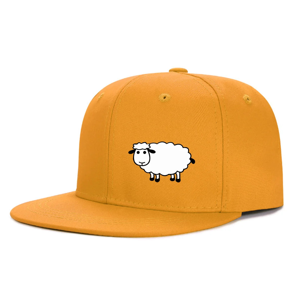 Casquette de baseball unisexe ajustable - Casquette de style urbain à visière plate avec motif de mouton : un accessoire décontracté, polyvalent et personnalisable