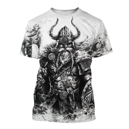 Tricou 3D nou pentru bărbați, cu mânecă scurtă, model tatuaj cu linii negre și albe, top street hip-hop Harajuku cool