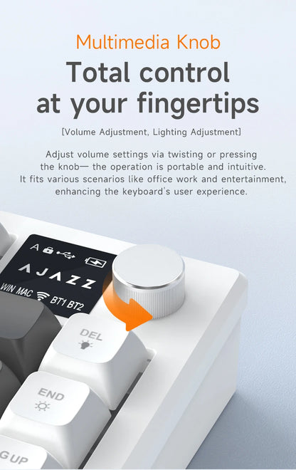 Ajazz AF82 Series 75% Layout Wireless Keyboard with 4000mAh Battery Low Profile Keys Bluetooth Tri-Mode Connectivity RGB