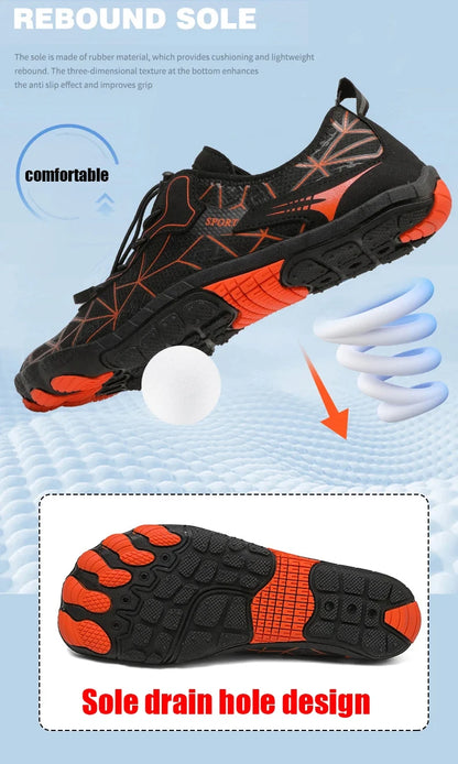 Men Wading Shoes Barefoot Quick-Drying Beach Shoes Outdoor Non-Slip Upstream Swimming Diving Shoes Women Water Sports Shoes