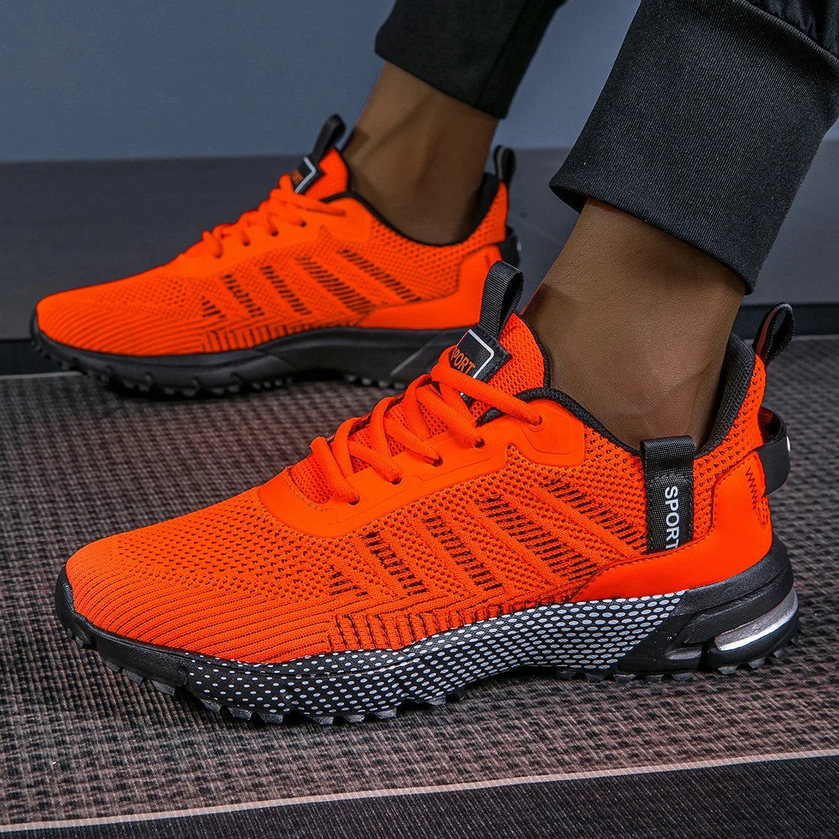 Men Running Shoes Lightweight Breathable Jogging Sport Shoes Male Lace-up Fashion Comfort Non-slip Casual Sneakers Man