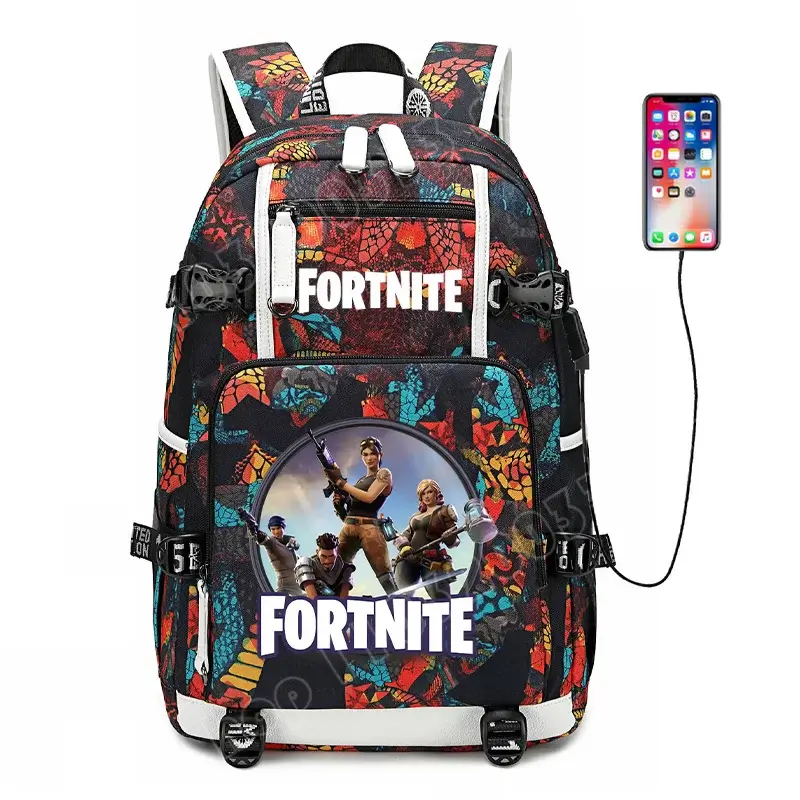 Fortnite-Print-Schülerrucksack für Jungen und Mädchen, Schulrucksack mit großem Fassungsvermögen, wasserdicht, leicht und strapazierfähig, Geburtstagsgeschenk