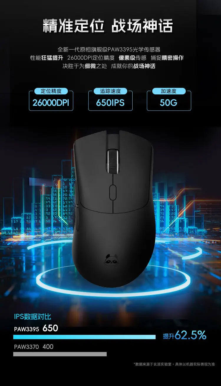 Mysz bezprzewodowa Metaphyuni Metapanda P1 Pro Max PAW3395L o niskim opóźnieniu, lekka ergonomiczna mysz e-sportowa do gier na PC, prezent dla gracza