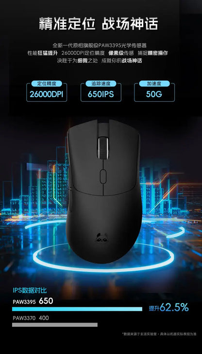 Mysz bezprzewodowa Metaphyuni Metapanda P1 Pro Max PAW3395L o niskim opóźnieniu, lekka ergonomiczna mysz e-sportowa do gier na PC, prezent dla gracza