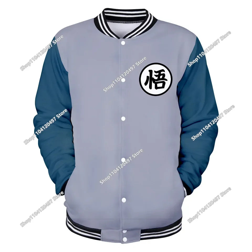 New Japanese Anime Dragon Ball Z Varsity Jacket Autumn Casual Sweatshirt Hoodie Coat Jacket Brand Baseball Jacket