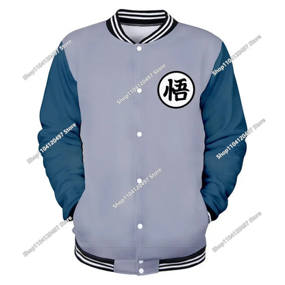 New Japanese Anime Dragon Ball Z Varsity Jacket Autumn Casual Sweatshirt Hoodie Coat Jacket Brand Baseball Jacket