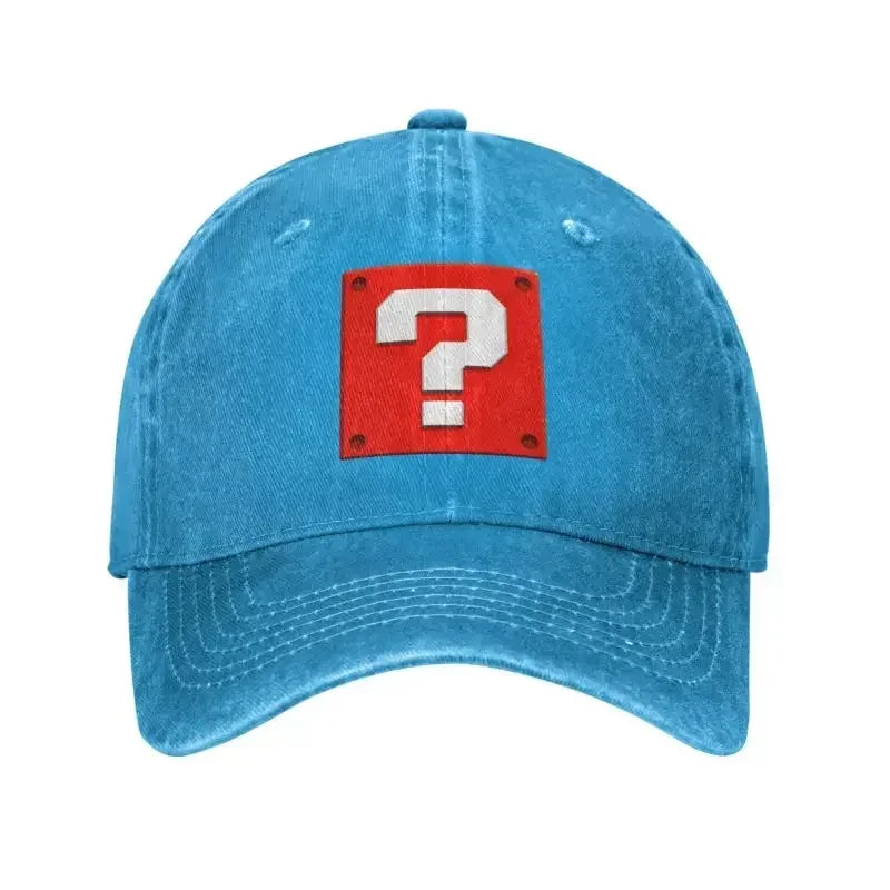Casquette de baseball personnalisée, style Cartoom, avec motif « Question Block », pour femmes et hommes, ajustable, unisexe, en coton, style « Dad Hat », casquettes Snapback performantes