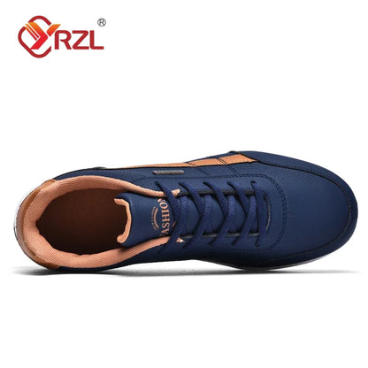 Sapatos para Homem YRZL Primavera Outono Impermeáveis, Ténis de Caminhada em Pele para Lazer e Desporto Masculino, Calçado Antiderrapante para Homem