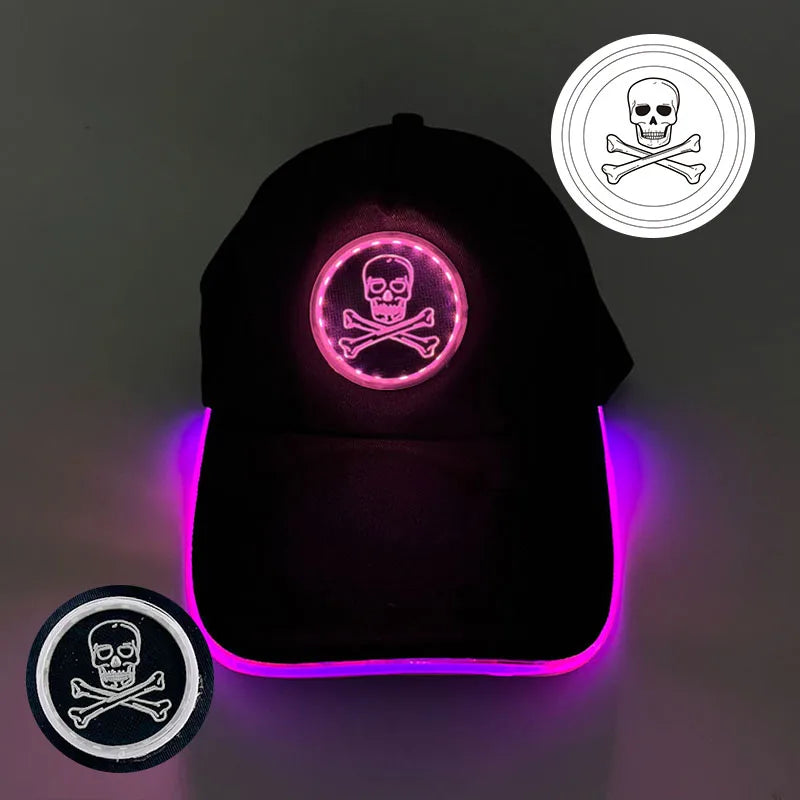 Fashion Glowing Baseball Cap LED Light Up Hiphop Hat Bar Club Props Fluorescent Hat Men Women DJ Dance Supplies Costume