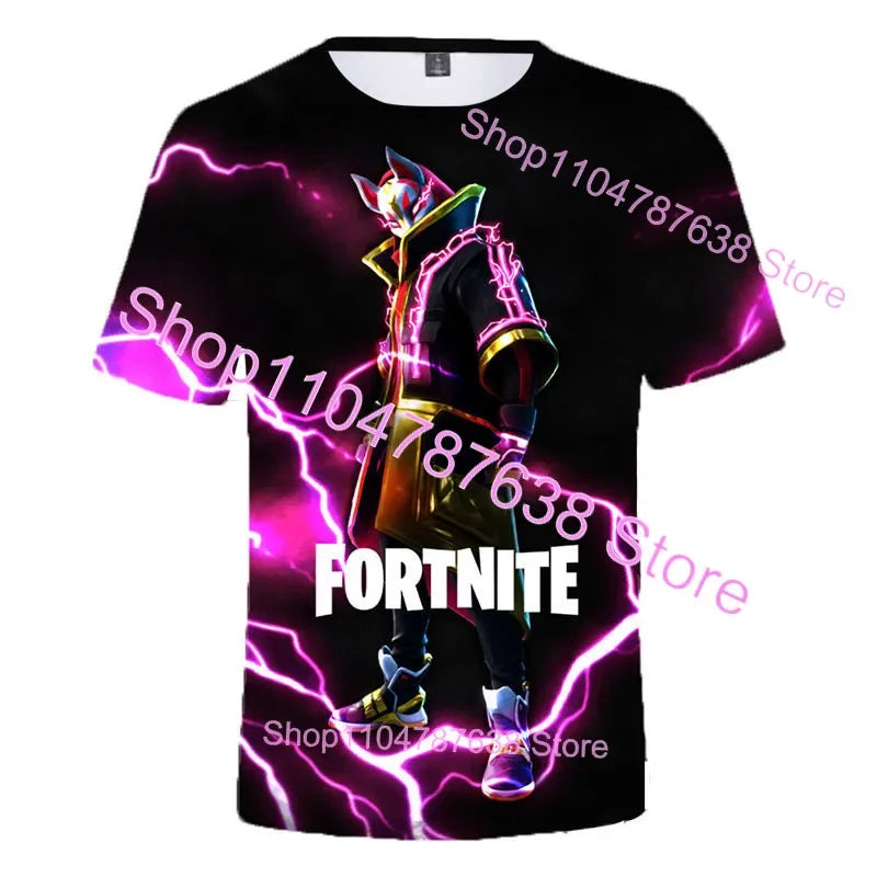Summer T-shirt Raven Ultima Knight F-Fortnite T Shirt 3D Print Banana Peely Men's Tee Battle Royale Game Tops Birthday Gifts