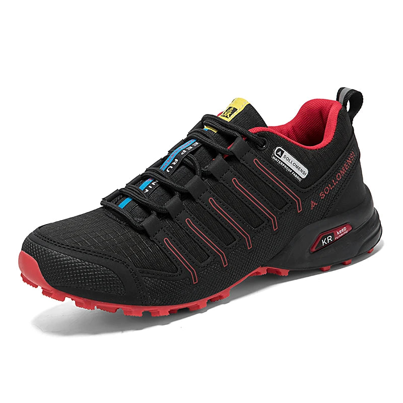 Men's Waterproof Hiking Shoes Outdoor Breathable Travel Walking Shoes Tactical Training Shoes Comfortable Lockless Cycling Shoes