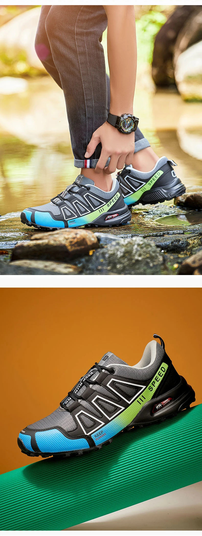 Hiking Shoes Men's Outdoor Rubber-Soled Non-Slip Tactical Training Shoes Lightweight Comfortable Hiking Travel Sports Shoes Men