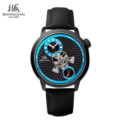 Shanghai Watch Sky Dome Center Flywheel Men's Watches Luminous Automatic Mechanical Wristwatch 50M Water-resistance Watches 2101