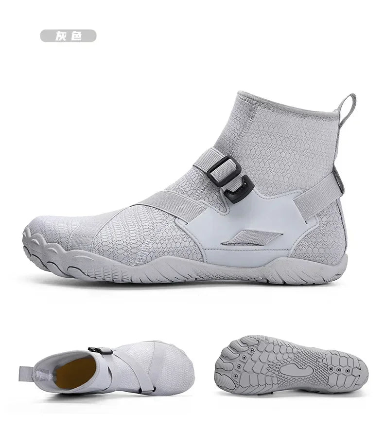 Zapatillas deportivas de exterior para senderismo y vadeo, unisex, para natación, calzado acuático de caña alta barefoot, zapatos aqua para playa, fitness, buceo y surf