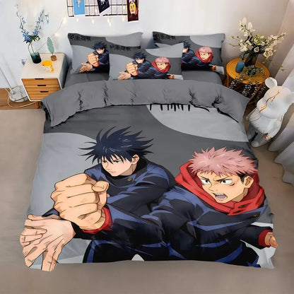 Japan Famous Anime Duvet Cover Sets,Jujutsu Kaisen Bedding Set,Satoru Gojo Bedding Set for Teenagers Boys Adults