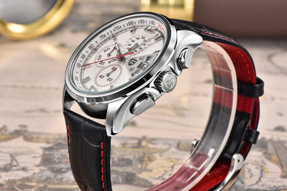 PAGANI DESIGN 2026 New Men's Quartz Watch Hardlex Crystal 50M Water Resistance Calendar Luminous Leather Strap Model PD3306