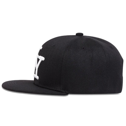 Boné unissexo de beisebol ajustável com bordado de letras, estilo hip-hop, casual, para exterior, primavera/outono, com proteção solar