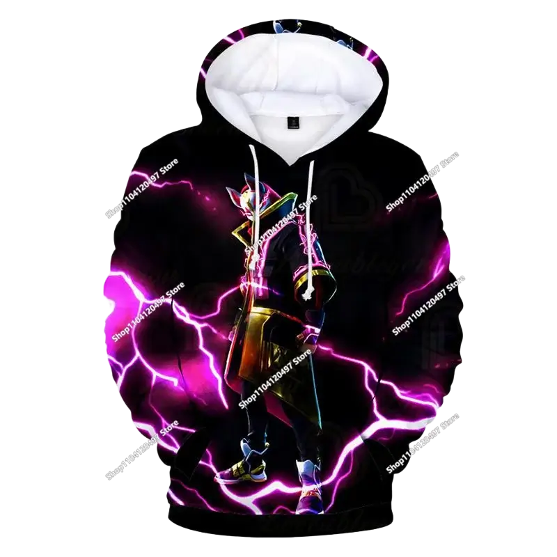 Dziecięca odzież jesienna: bluza z kapturem typu pullover, T-shirt, nowa kolekcja Fortnite, codzienna odzież dziecięca, wygodny streetwear