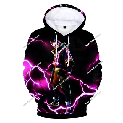 Dziecięca odzież jesienna: bluza z kapturem typu pullover, T-shirt, nowa kolekcja Fortnite, codzienna odzież dziecięca, wygodny streetwear