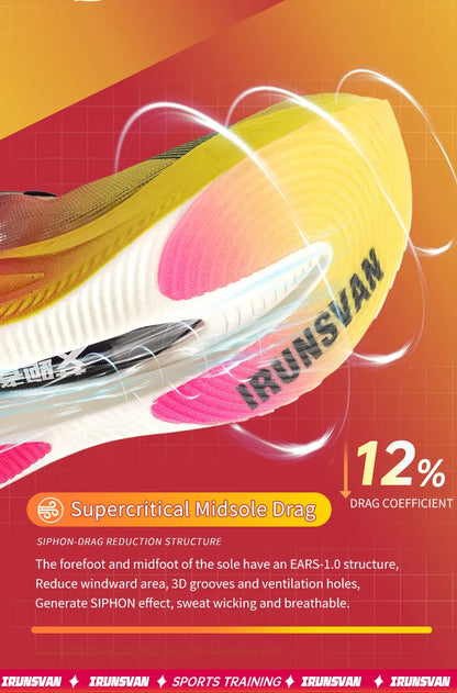IRUNSVAN Rehuo 1.0 Full Length Carbon Plate Running Shoes  Marathon Ultra Lightweight Men's  24028
