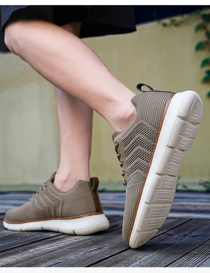 Casual Sneaker Shoes Breathable Men's Walking Mesh Soft Sole Outdoor Anti Slip Travel Comfortable Running Shoes Tenis Masculino