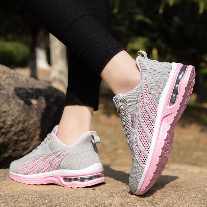 New Summer Rebound Womens Sports Shoes Lightweight Shock-absorbing Running Shoes Marathons Foot Protection Balance Walking Shoes