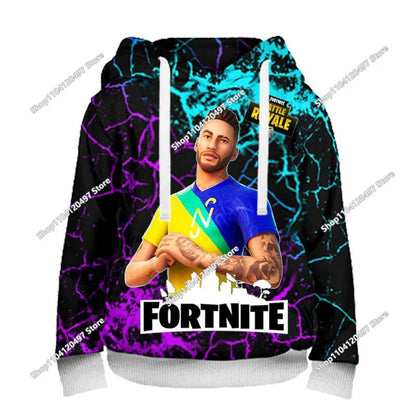 Sweatshirts com Capuz Fortnite 2025 Novas com Impressão 3D para Homem, Hoodie Harajuku de Manga Comprida, Sweatshirt Oversized Unissexo para Cosplay